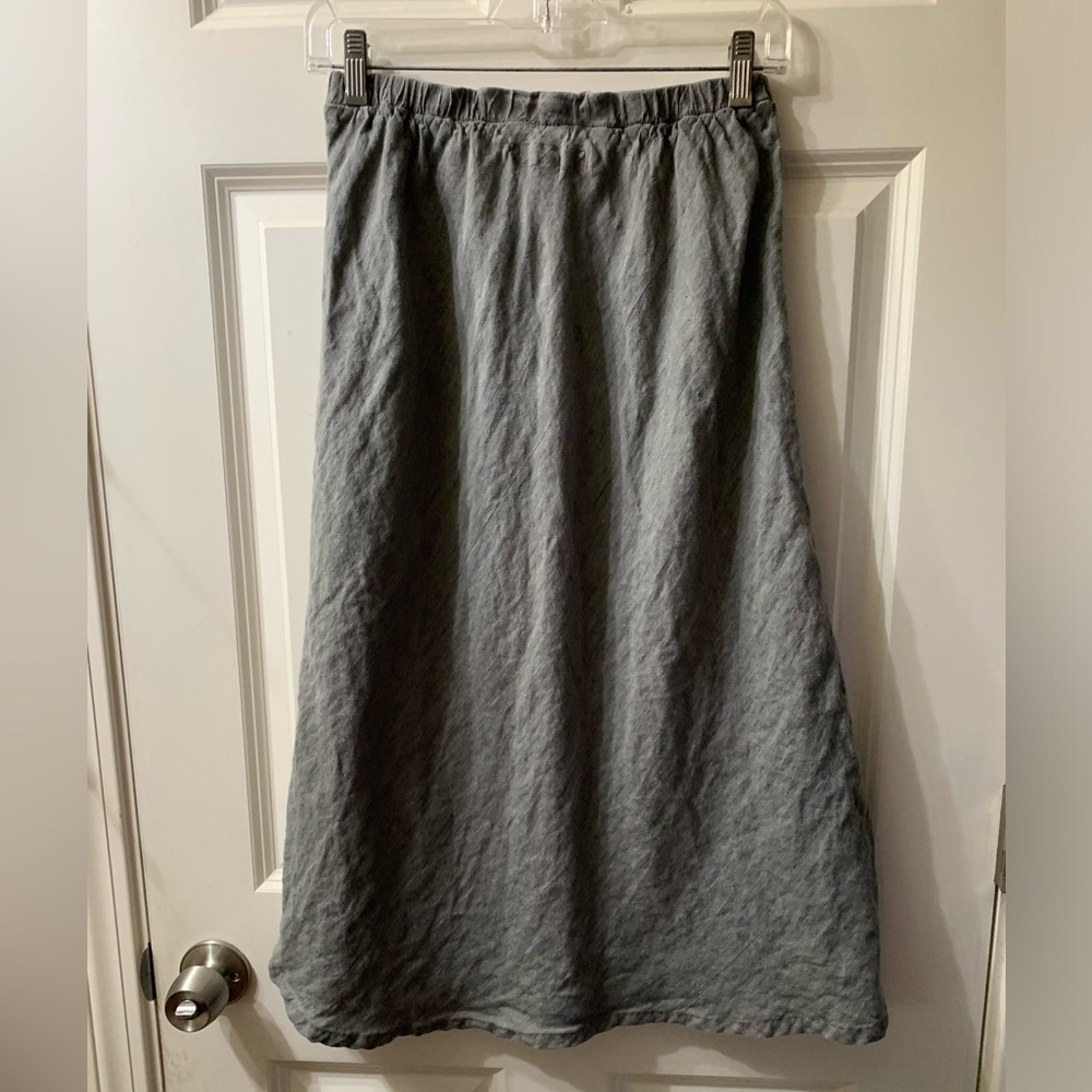 Flax brand grey skirt 100% linen size small
